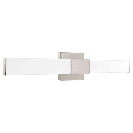 Luxrite 24 Inch Square LED Vanity Light Over Mirror Brushed Nickel 5CCT 2700K-5000K 24W 1500LM Dimmable ETL LR32176-1PK